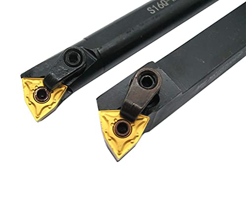 5/8" Lathe Excircle Indexable Carbide Turning Tool Holder MWLNR1616H08 + Metal Lathe Internal Boring Bar S16Q-MWLNR08 + Indexable Carbide Turning Inserts WNMG431(WNMG080404)……