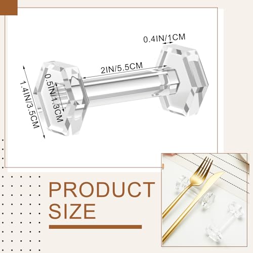 10 Pcs Crystal Acrylic Dumbbell Cutlery Holder Gift Set High Transparent Knife Chopstick Spoon Holder Restaurant Supplies for Placing Tableware Table Decoration Wedding Housewarming Favor Gifts