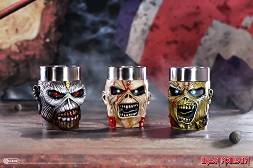 Nemesis Now Shot Glass Collection Set of 3, Hand-Painted Rock Band Merchandise, Music Collectibles, Gifts for Heavy Metal Fans - Officially Licensed Iron Maiden