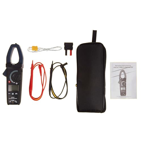 Amazon Basics Clamp Meter 600A AC/DC True RMS NCV Flashlight 6000 Counts Black