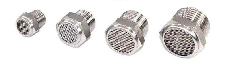 Pneumatic Silencer VA Stainless Steel 1/2 Inch Compressed Air Damper V2A 1.4301 Short Design 1/2" short