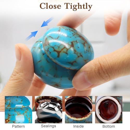 CHONOVO 6 Pack Mini Keepsake Urn for Human Ashe, 1.6" Ceramic Cremation Urn Ceramics 6 Pcs