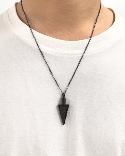 Arrow Head Urn Necklace for Ashes Cremation Jewelry Arrowhead Pendant Memorial Necklaces Ash Holder Keepsake Jewelry for Loved Ones with Fill Tool | Cremation Jewelry black