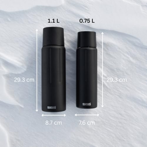 SIGG - Gemstone IBT - Stainless Steel - Double Wall Water Bottle - With Cup - Swiss Design Thermo Flask 17/25 / 34 Oz 37.2 Ounces Obsidian