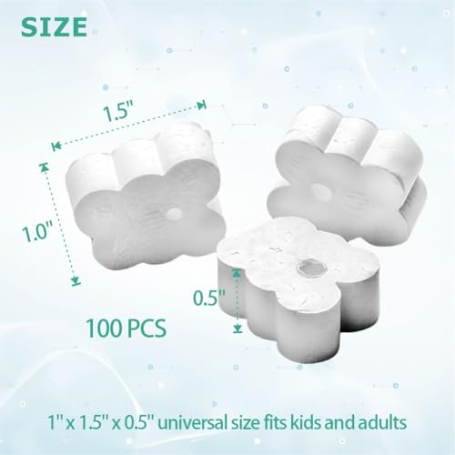 Pack of 100 Disposable Tooth Blocks - Mouth Recvicite Opener, Teeth Clamps Supporters for Children and Adults, EPP Foam Material
