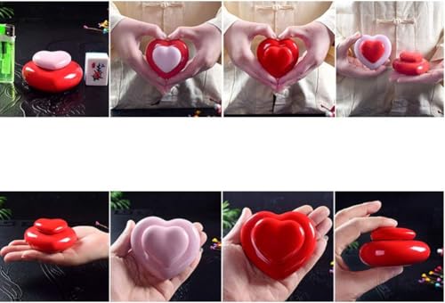 Mini Ceramic Heart-Shaped Urns for Cremation Keepsake (Red)