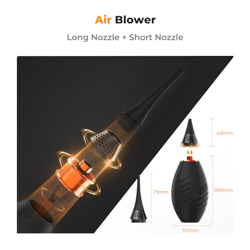K&F Concept 24mm Full Frame Sensor Cleaning Swab*10+20ml Sensor Cleaner+Long Nozzle/Short Nozzle Air Blower Compatible with Nikon Sony Canon DSLR Camera Sensor
