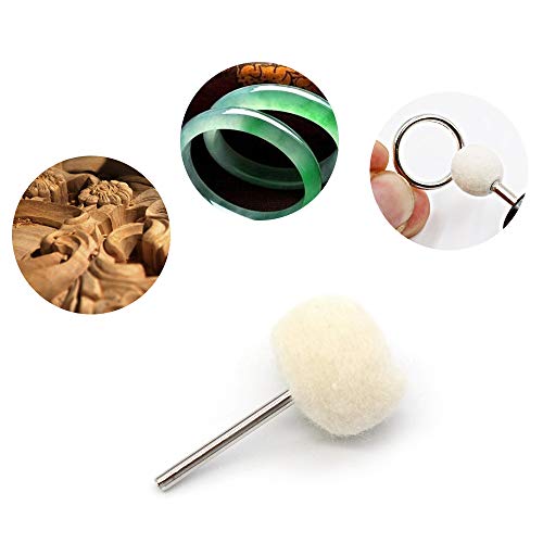 Pack of 25 Wool Polishing Wheel with Shaft Soft Polishing Wheel | For Dremels rotating tools
