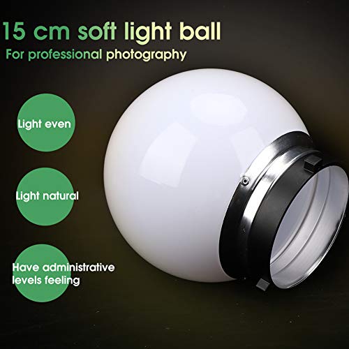 Acouto 15cm Soft Light Ball for Bowens Mount General Flash Lampshade Diffuser Photography Accessory White Translucent