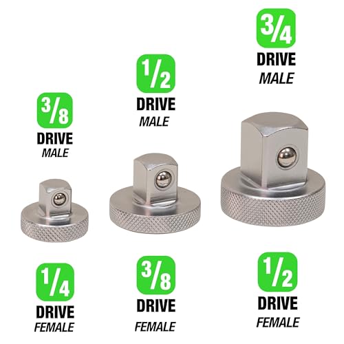 OEMTOOLS 22535 low profile socket adapter set with 1/2, 1/4, and 3/8 inch drive sizes