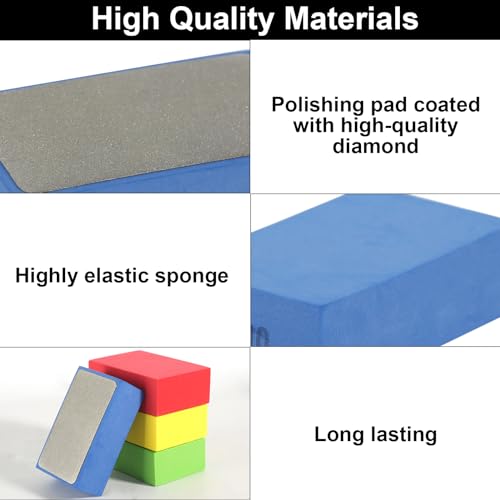 4 Piece Diamond Hand Polishing Pads Sanding Block Set (60# 100# 200# 400#) | Glass Grinder, Sanding Blocks Polishing Pads, Polishing & Sharpening, for Granite Stone Marble Ceramic Tiles Metal