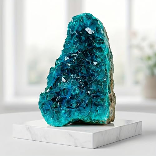 1Pc Lake Blue Geode Crystal Cluster - Unique Crystal Decor for Home Decor, Crystal Collections, Meditation (100-200g) 100-200g