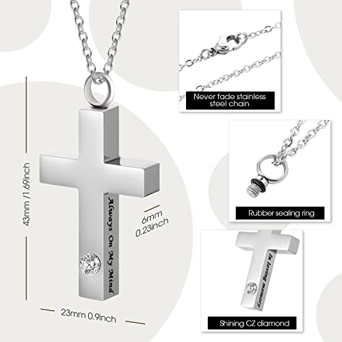 Inbagi Jewelry for Ashes Cross Ashes,Necklace Memorial for Men Women 6