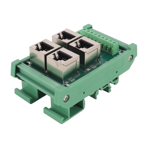 4 Way Bus Board RJ45 8P8C DIN Rail Mount Ethernet Port Distribution Breakout Board 0.5A Parallel Port for Offices and Factories