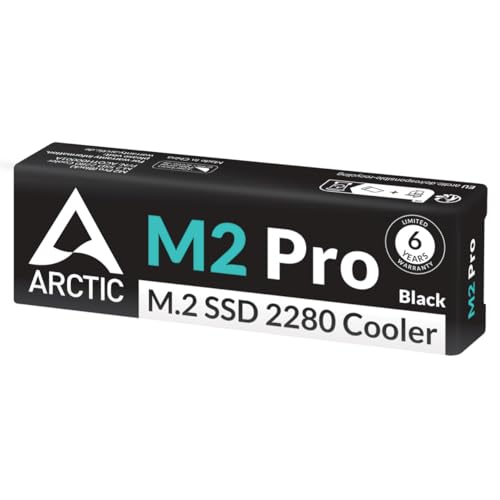 ARCTIC M2 Pro (Black) - Heatsink Cooler for M.2 2280 SSD | With ARCTIC TP-3 thermal pads, compatible with PC & PS5, for double and single-sided SSDs black