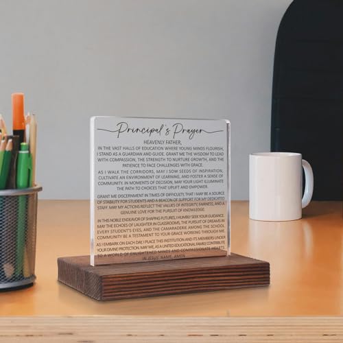 Principal Prayer Office desk Deco,Best Principal Christian Gifts, Principal Religious Appreciation Gifts, School Principal, Faith Principal Gifts for Women Men,for Home Office Plaques SOK29 Principal Prayer