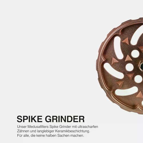 Medusafilters 4-Piece Premium Spike Grinder Set, Diameter 62 mm, Crusher Made of Anodised Aluminium, Shatterproof Mill for Herbs, Spices and Pollen (Rose Edition) Rosé Edition