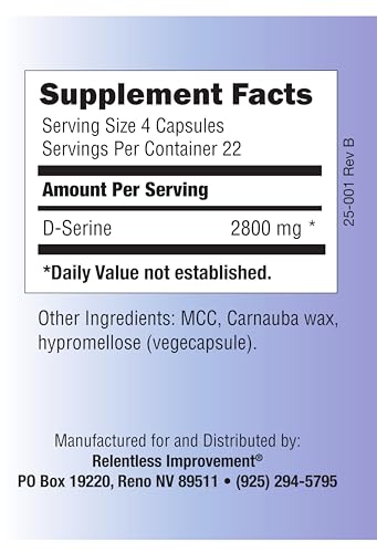 D-Serine Amino Acid 700mg 90 Count Vege Capsules