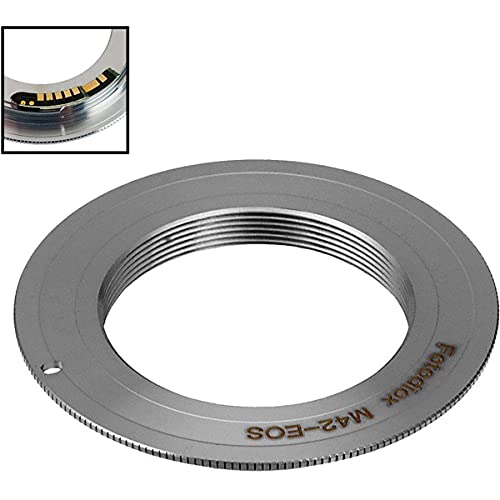 Fotodiox Pro Lens Mount Adapter Compatible with M42 Type 1 Screw Mount SLR Lens to Canon EOS (EF, EF-S) Mount D/SLR Camera Body - with Gen10 Focus Confirmation Chip