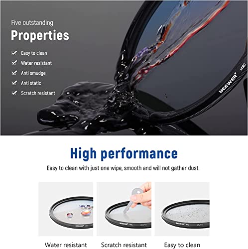 Neewer 55mm Polarizing Filter 30 Layer Multi Resistant Nano Coatings Circular Polarising Filter(CPL) Reduce Glare/Enhance Contrast/Ultra Slim/Reduces Reflection/HD Optical Glass Polarizer Filter