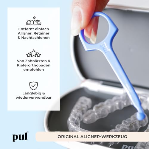 PUL Aligner Removal Tool - Black | Safe and Hygienic Hook for Invisalign and Retainer | Gentle BPA Free Design for Everyday Use | Pack of 3 3 packs