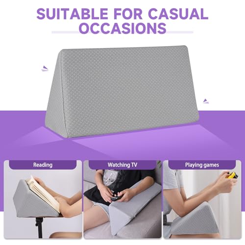 Small Wedge Pillow, Small Wedge Pillow for Sleeping Grey-17.7"