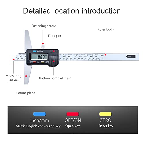 Oudtinx digital depth caliper electronic ruler, 200mm digital calipers for precision measurement