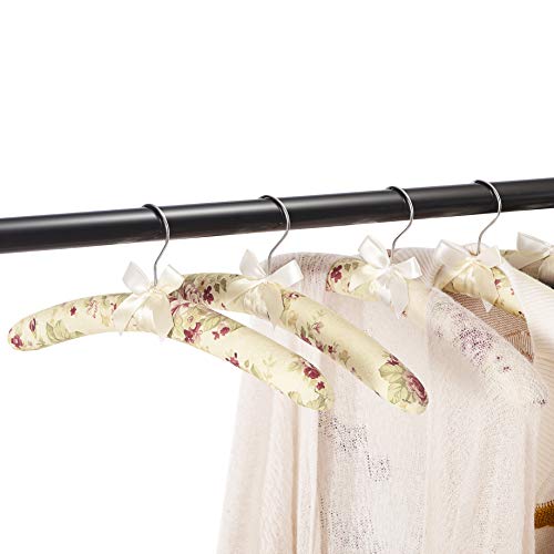 16 Inch Satin Padded Hangers Pack of 10, No Bump Floral Coat Hanger