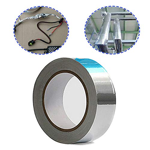 45mm x 20m Aluminium Foil Tape - Conductive, High Temp Heat-Resistant Foiled Tape Rolls for HVAC Repair, Ducts, Dryers, Jewelry Making & Crafts 45mm x 20m