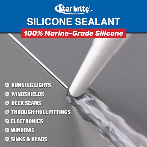 STAR BRITE Marine Silicone Sealant white 10.3 fl oz tube for waterproof sealing
