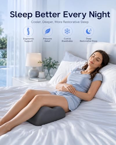 Knee Pillow for Back Sleeping, 5.7" Memory Foam Leg Pillow