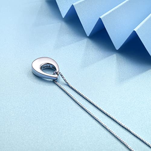 YLT S925 Sterling Silver Hollow Teardrop Cremation Necklace for Ashes