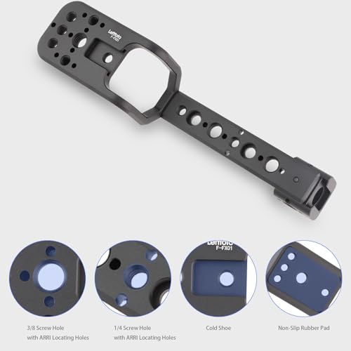 Leftfoto Handle Extension Rig Compatible with XLR Handle Unit for Sony Camera FX3 FX30,Extension Bracket Grip with Cold Shoe,NATO & 1/4"-20 and 3/8"-16 Threads