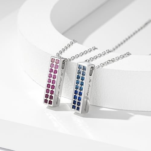 Urn Necklaces for Ashes 925 Sterling Silver Cremation Jewelry for Ashes Urns Pendant Keepsake Memorial Jewelry with Crystal for Women blue