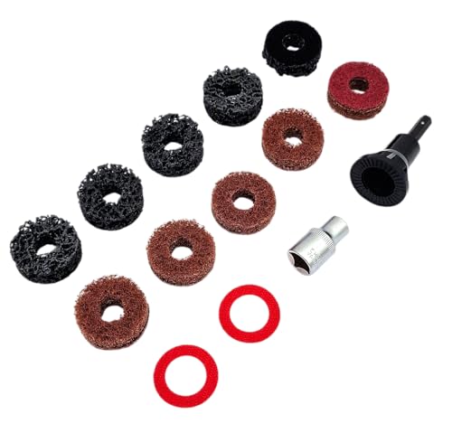 Hero Wheel Hub Cleaning Discs Set 14 Pieces Diameter 40 mm - Wheel Hub Cleaner for Rust & Dirt - Hub Cleaning Set for Wheel Bolts Brake Discs - for Drill & Cordless Screwdriver