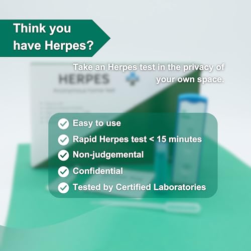 Herpes HSV 1/2 Test | Men and Women | Detects STI STD Infections | Certified Professional Quick Test
