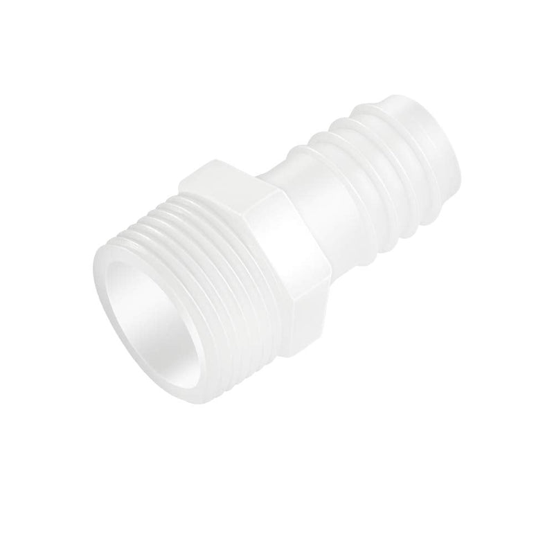 [Australia - AusPower] - Quickun Plastic Hose Barb Fitting, 1/2" Barb to 1/2" Male Thread White Adapter Union Fitting (Pack of 5) 1/2" Barb x 1/2" Male thread 