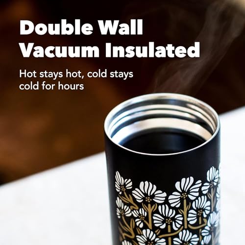 MiiR Flip Traveler 16oz - Double-Wall Vacuum Insulated with Flip Lid, BPA-Free Stainless Steel Construction, Insulated Tumbler for Hot or Cold Drinks Black 16 Ounces