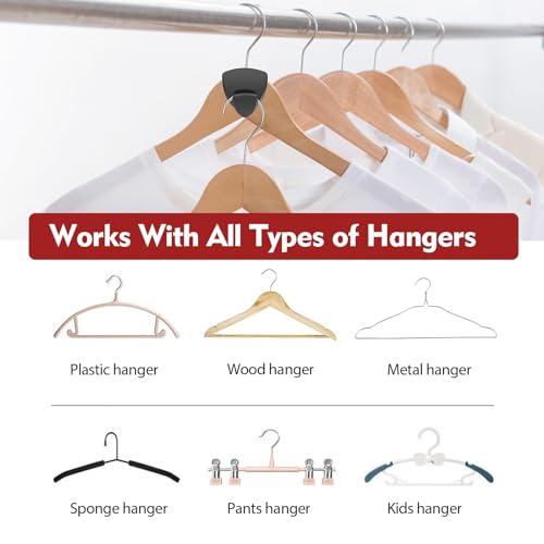 Latoxcaa Space Saving Hanger Hooks 70Pcs, Upgrade Heavy Duty Space Saver Hangers Connector Hooks for Clothes, Premium Hanging Closet Organizer for Dorm, Ganchos para Colgar Ropa, Black 70 Pcs