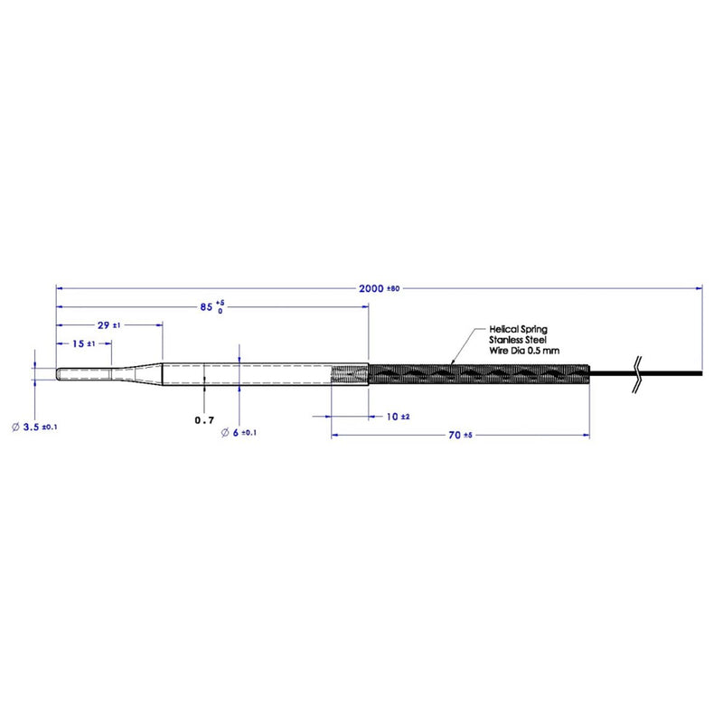 [Australia - AusPower] - Taped Stainless Steel Probe EGT High Temperature Sensors Sender for Car Exhaust Gas Temperature Measurement in Limited Space Environment 