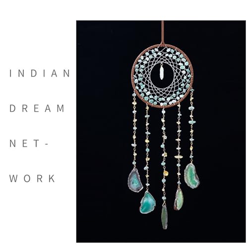 Crystals Tree of Life Dream Catchers,Crystal Gemstone Chakra Indoor Wall Hangings for Windows Garden Home Décor(Green Aventurine) Green Aventurine