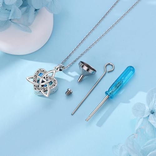 MONGAS Arrowhead/Celtic Knot/Tree of Life/Cherry Blossom Urn Necklace Sterling Silver Created Turquoise Arrowhead Pendant Arrow Viking Jewelry for Men Celtic Knot