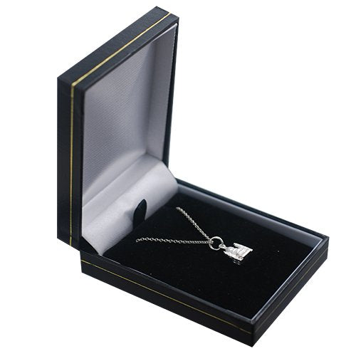 Silver 11x10mm solid St. Paul's Cathedral Pendant with a 1mm wide rolo Chain 60.0 Centimetres