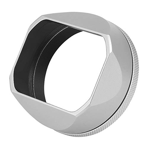 Haoge LH-X54W and THB-X2S Square Metal Lens Hood and Metal Hot Shoe Thumb Grip for Fujifilm Fuji X100V Camera Accessories Silver