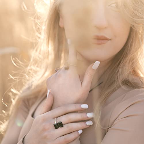 AYANA Adjustable Healing Crystal Ring | Handmade bypass ring for women with Gold-plated Copper | Statement Rings with Ethically Sourced Natural Healing Crystal Gemstone (Tourmaline)