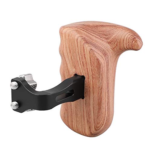 CAMVATE Wooden Handgrip with 1/4" Thumbscrew Connection for Camera Cage Rig (Right Hand)