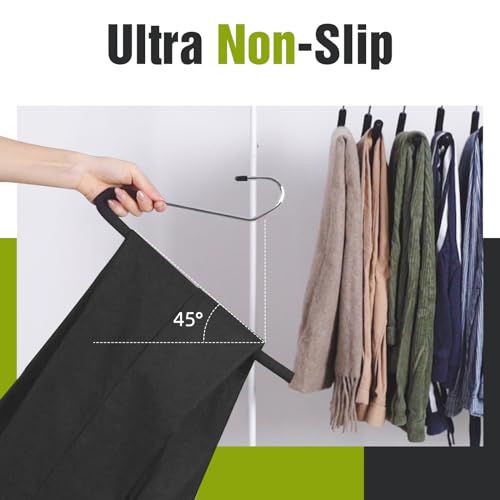 Foam Padded Non Slip Women Men Slacks Trouser Pants Hangers Black 10 10 Pack