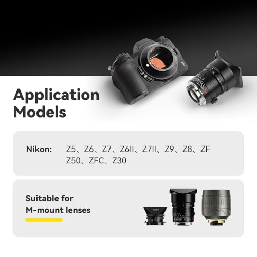 TTARTISAN M-Mount Adapter to Nikon Z-Mount Lens Adapter Converter Ring Compatible with Nikon Z-Mount Camera Z5 Z6 Z7 Z6II Z7II ZFC Z30 Z50 Z9 M-Z Adapter
