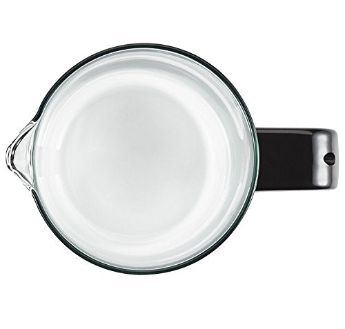 BonJour Coffee Borosilicate Glass French Press with Coaster & Scoop, 33.8-Ounce, Riviera, Black 33.8 oz