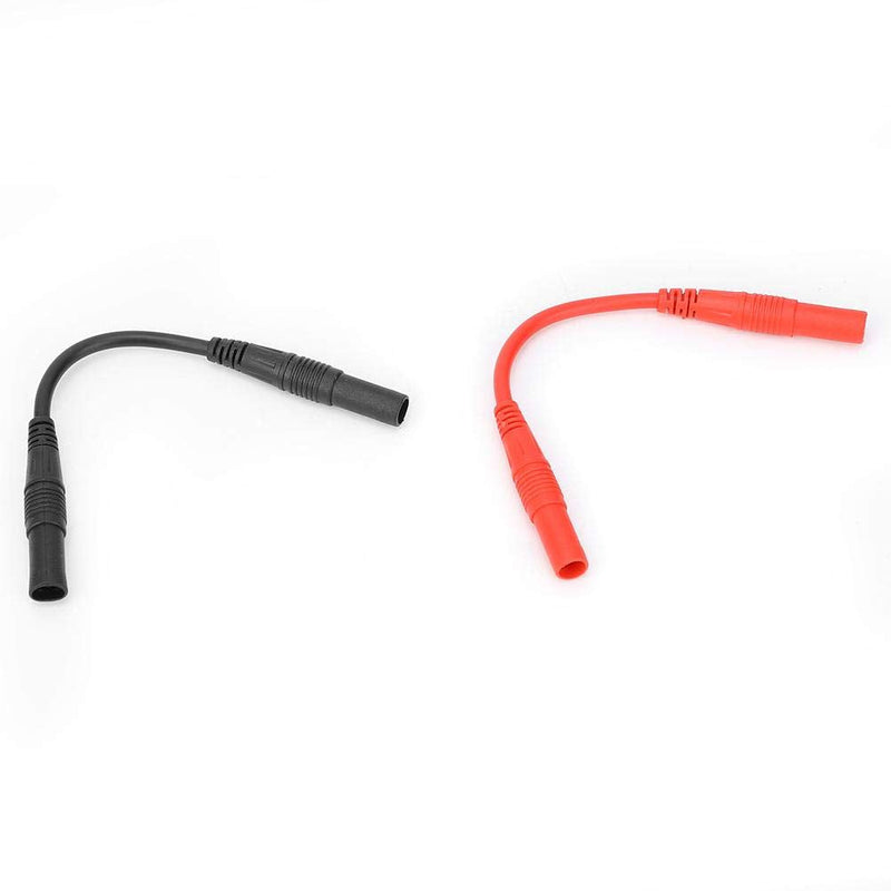 [Australia - AusPower] - 10cm 4mm Test Cable Banana Plug Multimeter Probe Test Cable Female Head Test Probe Cable Wire Cable Banana Plug Test Wire Extension Cable (Black and Red) 